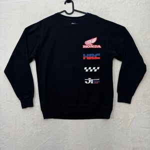 JT Racing Sweatshirt Mens Medium Black Honda HRC Racing USA Graphic Crewneck